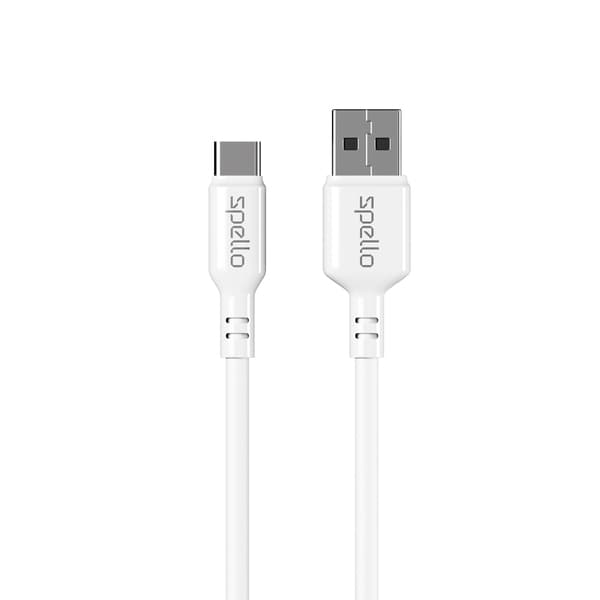 Spello USB-C – USB-A -kaapeli, 18 W, 1,2 m, valkoinen