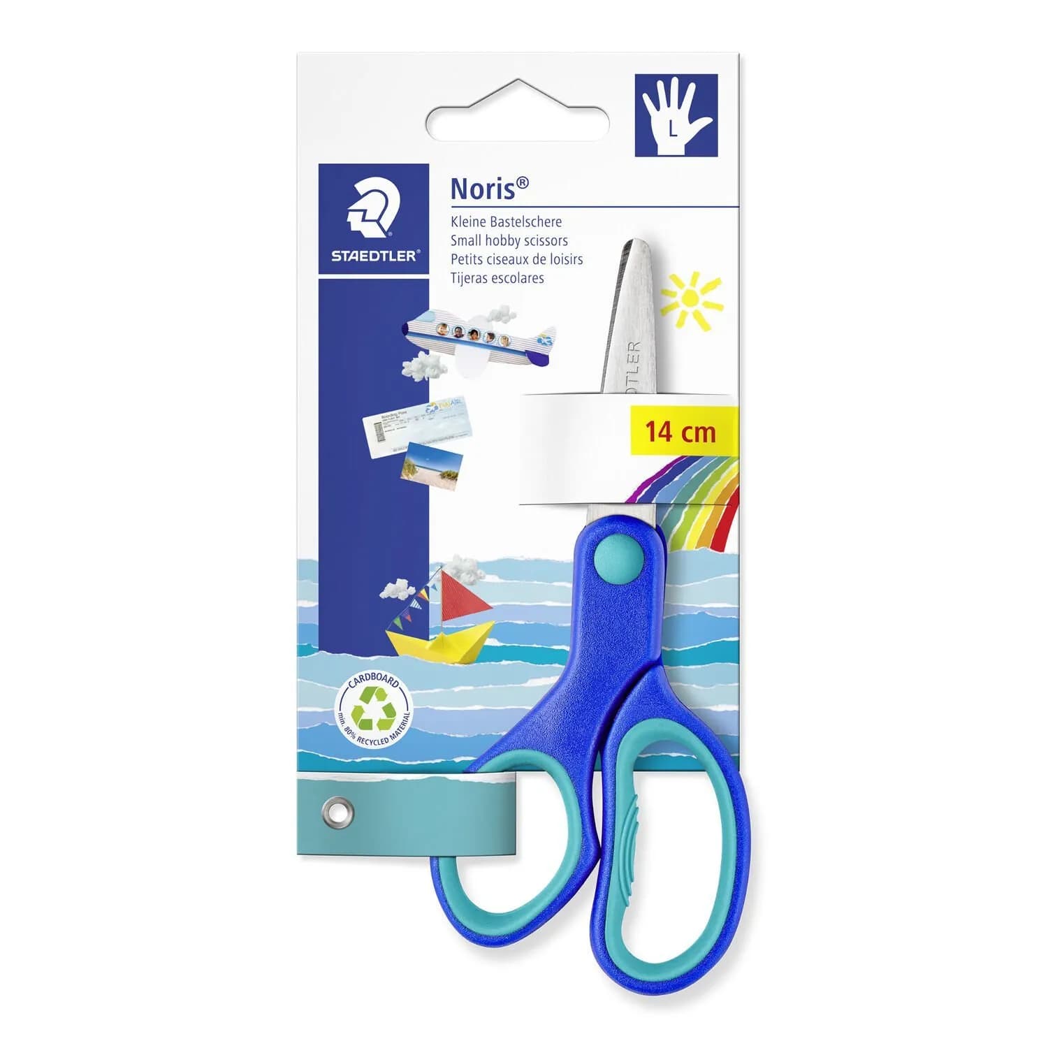 Chrildren scissor Noris Club - sakset, vasen kätiselle 14cm, Sininen