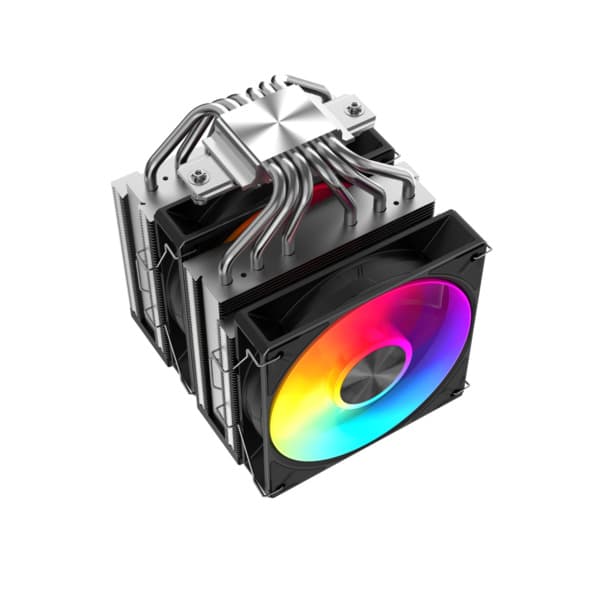 SAMA A60L Dual-Tower CPU-ilmajäähdytin, 2 x 120 millimetrin ARGB-tuuletinta, Hopea/Musta