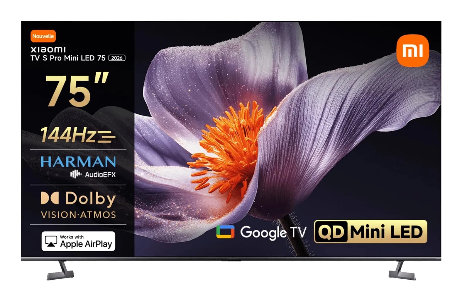 Xiaomi TV S Pro 75" 4K Mini LED Android TV, 144 Hz, HDR10+, harmaa