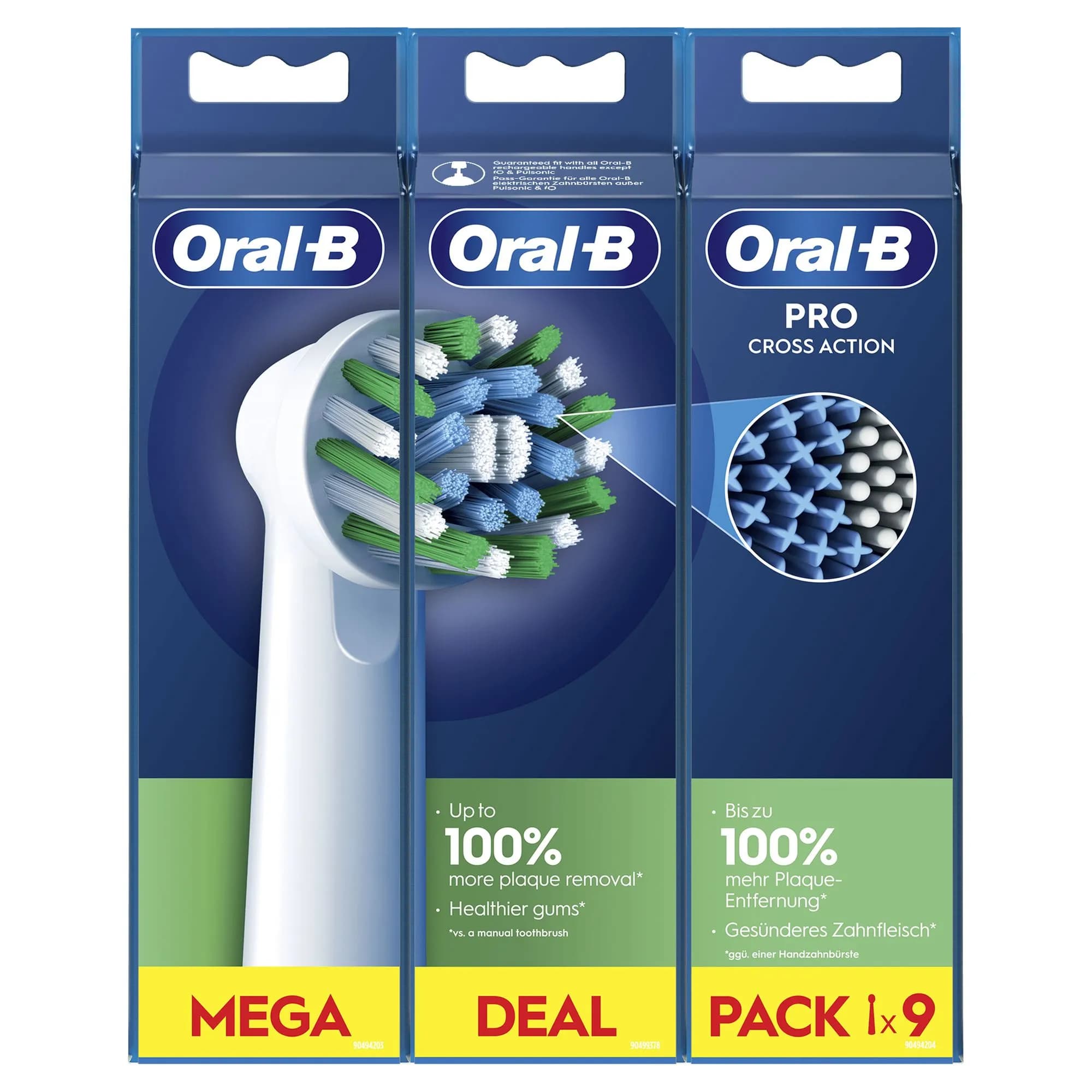 Oral-B CrossAction 9 kpl -vaihtoharjaspäät, Valkoinen