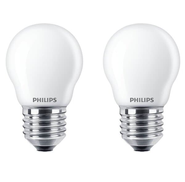 Philips 2-pack LED E27 P45 Klot 40W Fr
