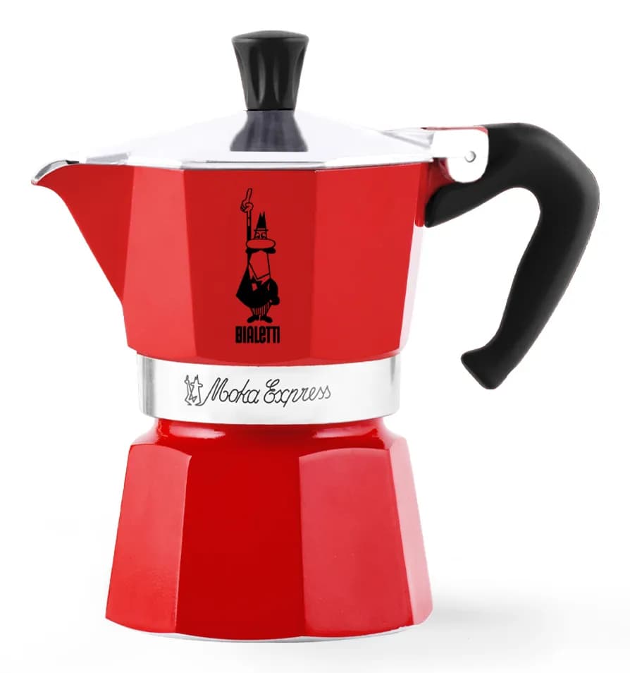 Bialetti Moka Express -espressokeitin, punainen, 3 kuppia