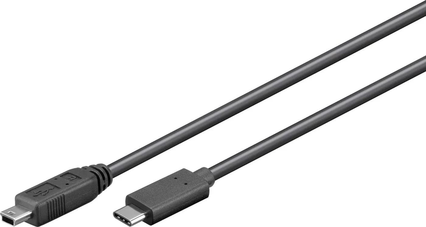 MicroConnect USB-C – Mini USB B -kaapeli, 0,5 m, musta