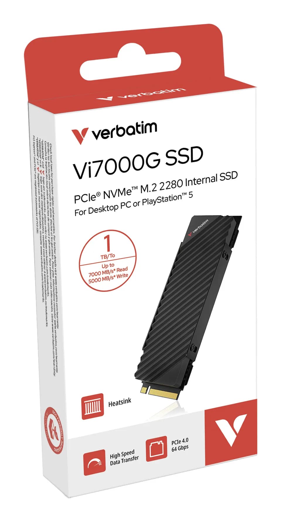 Verbatim Vi7000G Heatsink 1 Tt M.2 PCIe 4.0 -SSD-levy