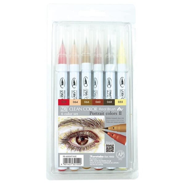 ZIG Clean Color Real Brush 6-set Portrait colors II