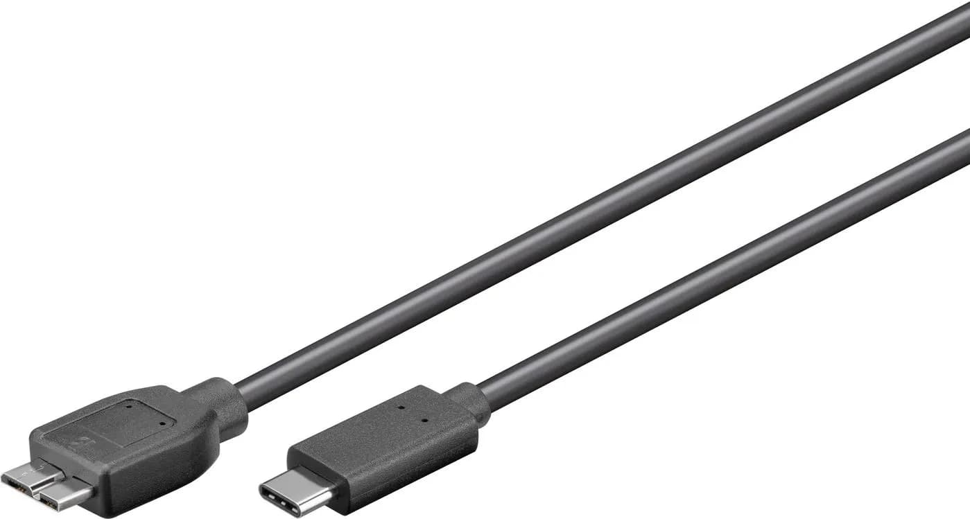 MicroConnect USB-C – Micro-USB B -kaapeli, 4,5 W, 1 m, musta