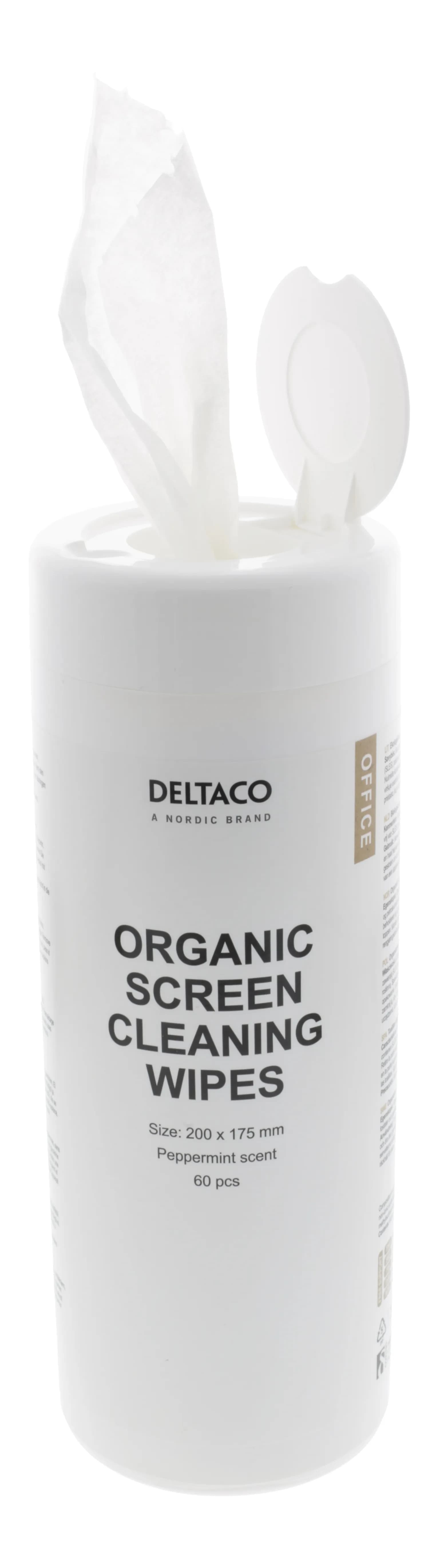 DELTACO ECO Cleaning wipes for screens 20x17cm 60 pcs