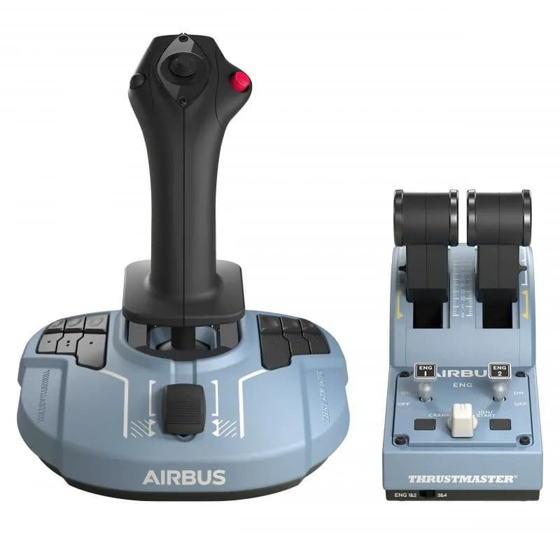 Thrustmaster TCA Officer Pack Airbus Edition, joystick + kaasukahva, PC, sininen/musta