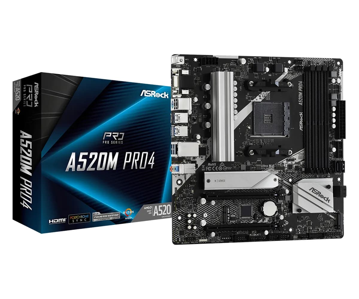 ASRock A520M Pro4 AM4 mATX -emolevy