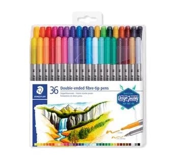Double-ended fibre tip pens (36)