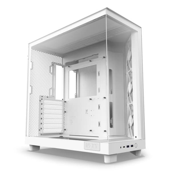 NZXT H6 Flow -miditornikotelo ikkunalla, valkoinen