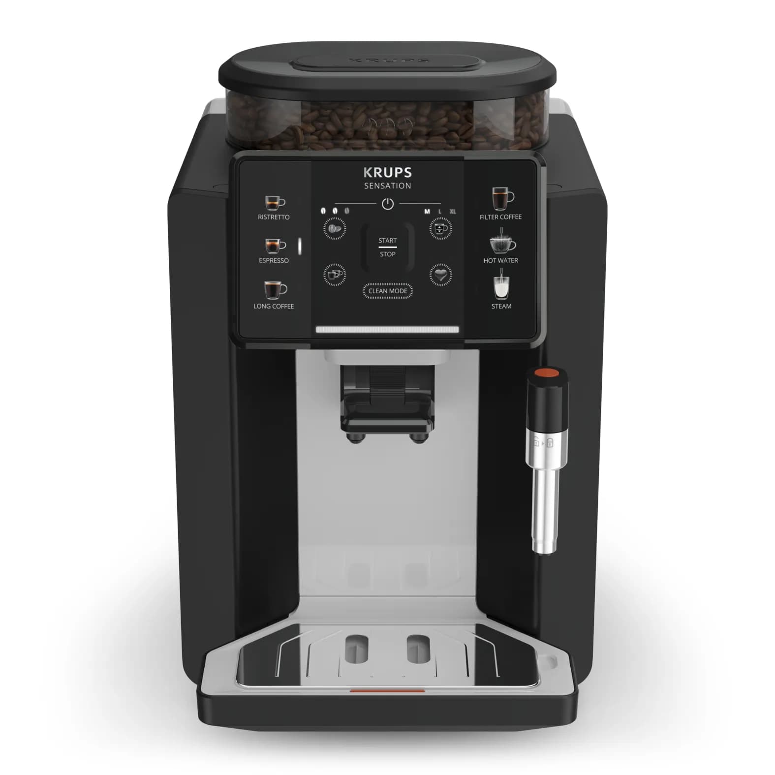 KRUPS Sensation C90 EA910A -täysautomaattinen espressokone, musta, kromi