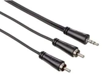 Hama 3,5 mm – 2x RCA -audiokaapeli, 0,75 m, musta