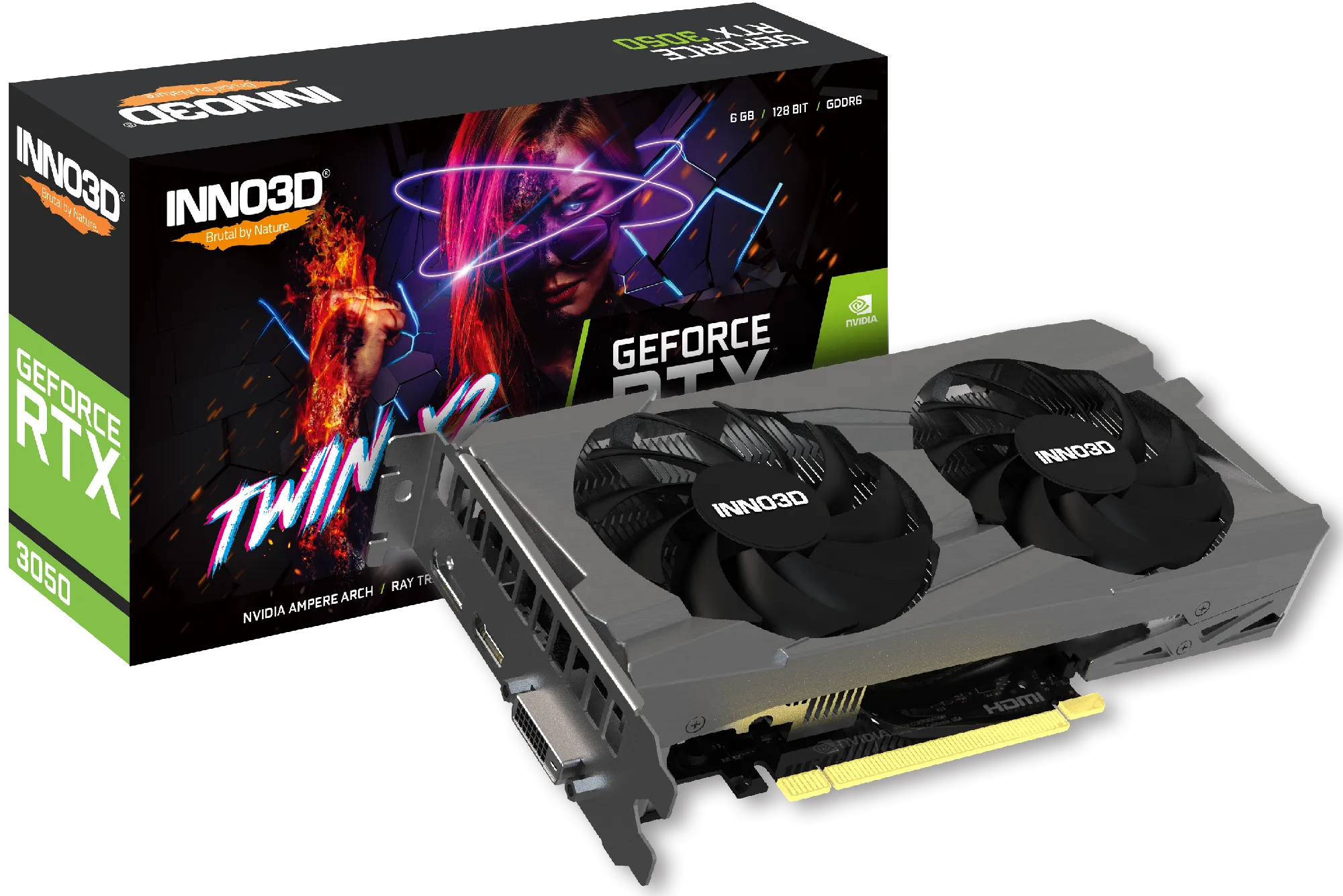 Inno3D GeForce RTX 3050 TWIN X2 6 Gt -näytönohjain