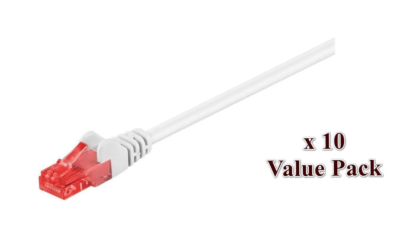 MicroConnect Cat6 UTP RJ45 0.5m -verkkokaapeli, valkoinen