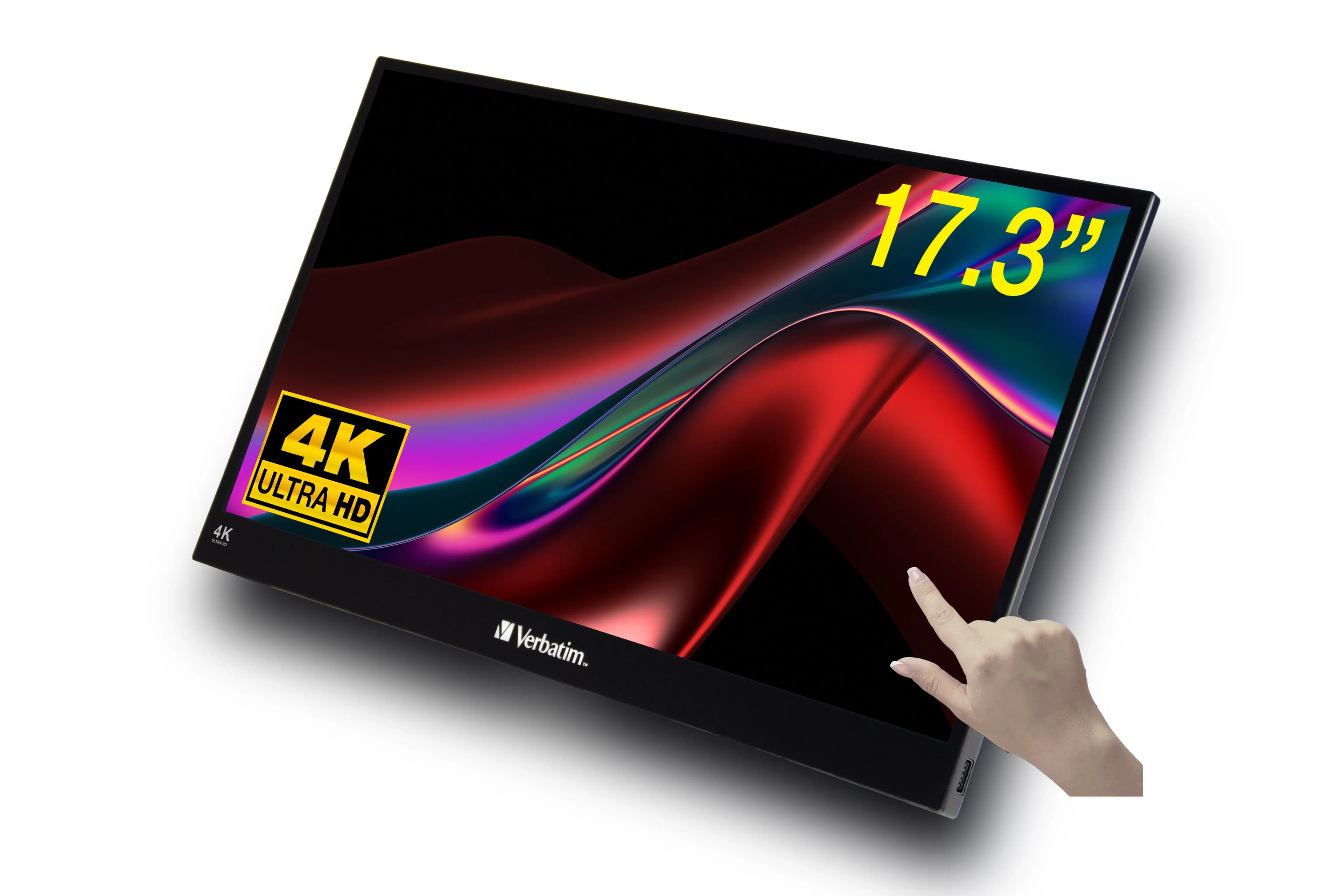 Verbatim PMT-17-4K 17.3" 4K UHD, IPS -kannettava kosketusnäyttö, USB-C hub, HDR