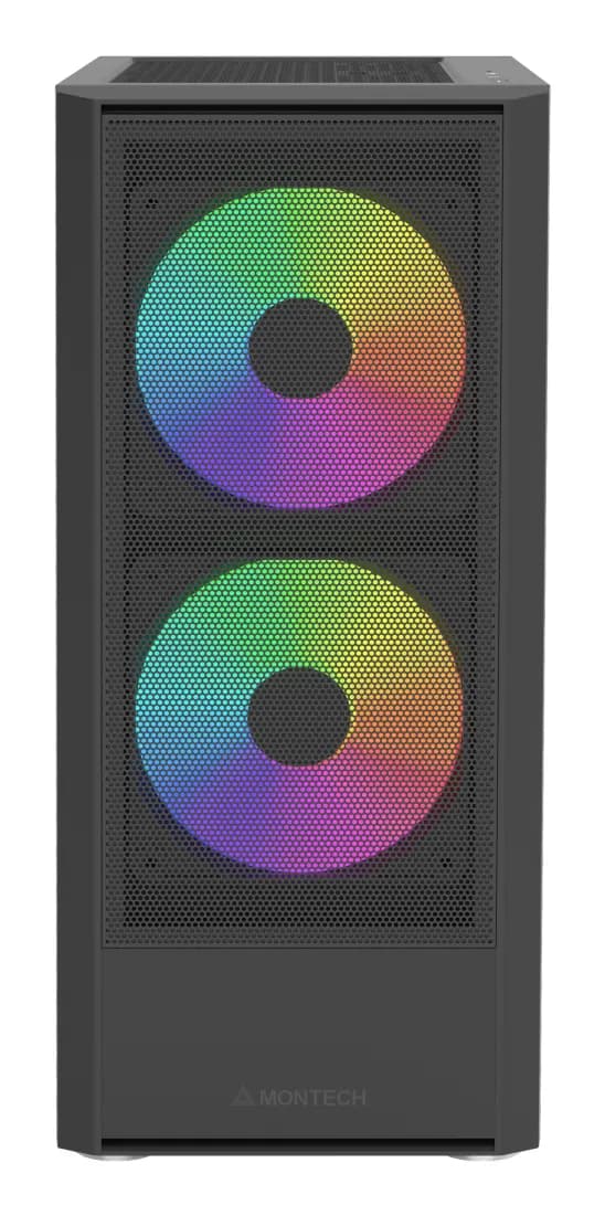 Montech X2 Plus -miditornikotelo ikkunalla ja RGB-valaistuksella, musta