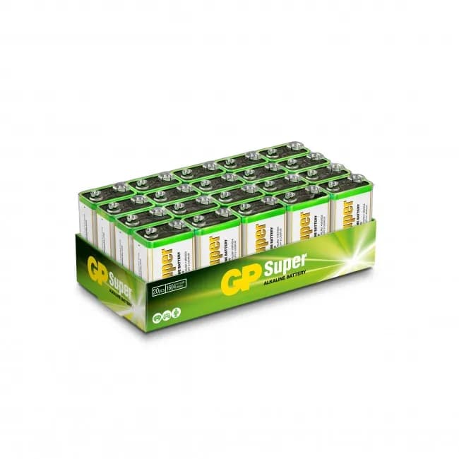 GP Super Alkaline 9V-battery, 1604A/6LF22, 20-pack