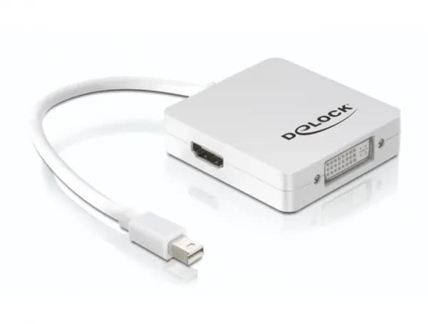 De-Lock  mini DisplayPort – DisplayPort + DVI + HDMI -adapteri, Valkoinen