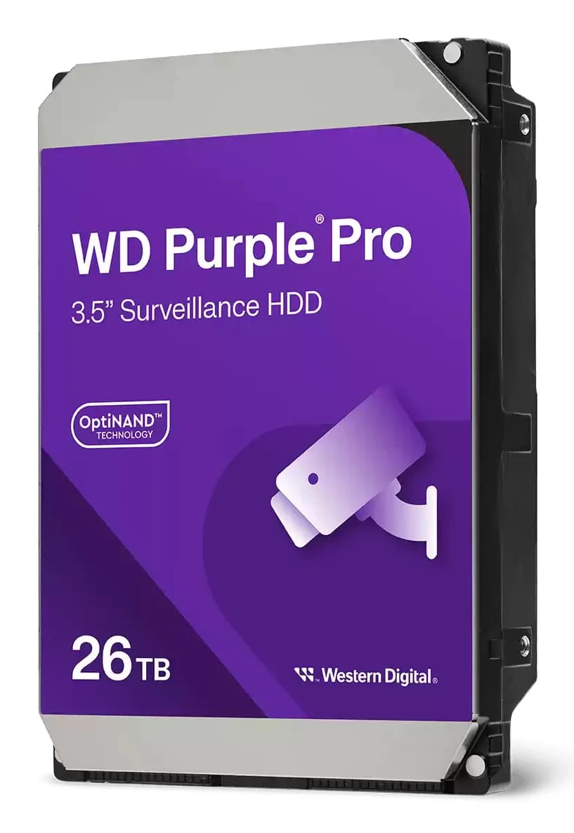 WD Purple Pro 3.5" 26 Tt, 7200 RPM, 512 MB, 550 WRL, SATA III -kovalevy (valvontakäyttöön)