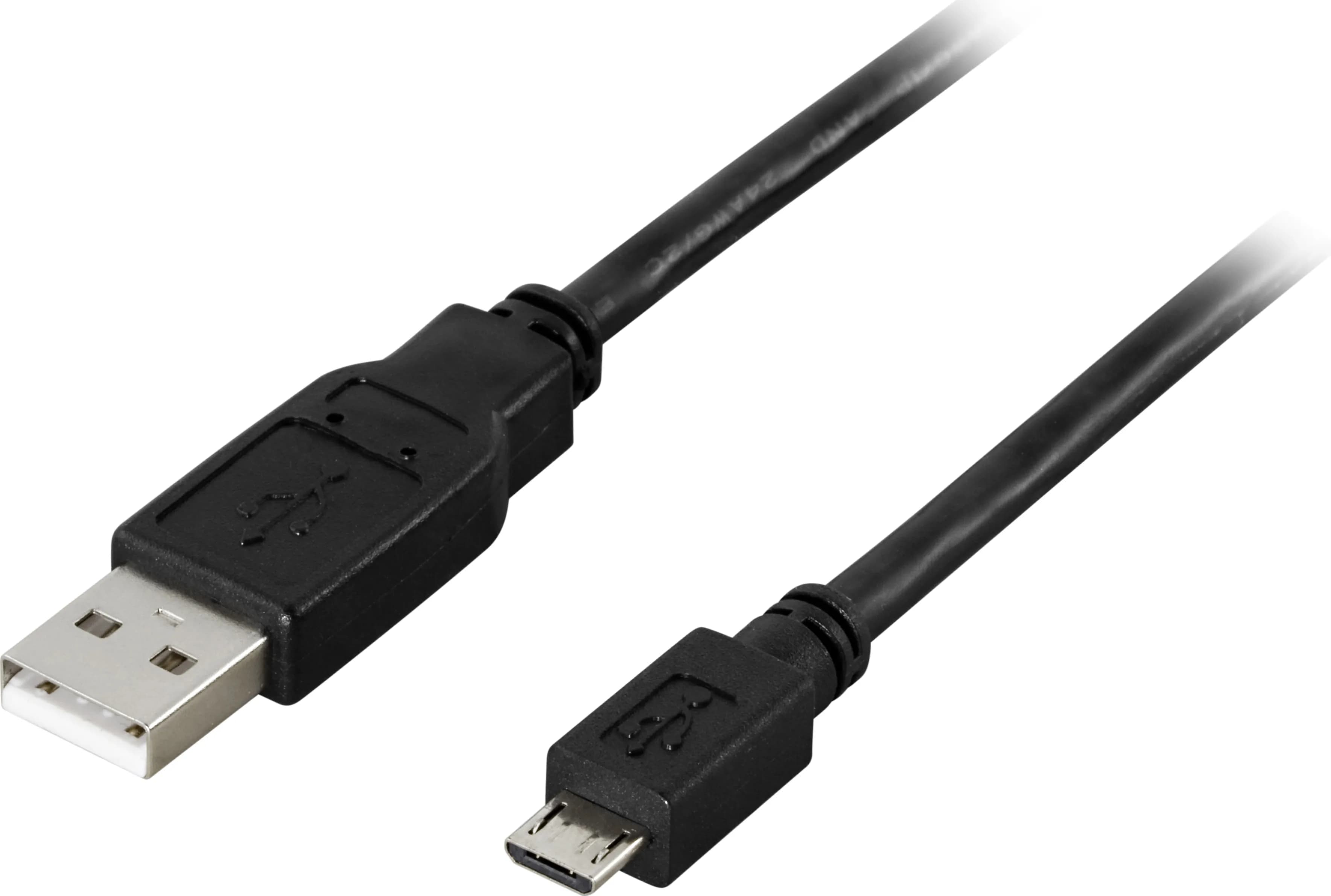 Deltaco USB-299S USB-A – Micro USB -kaapeli, 0,25 m, musta