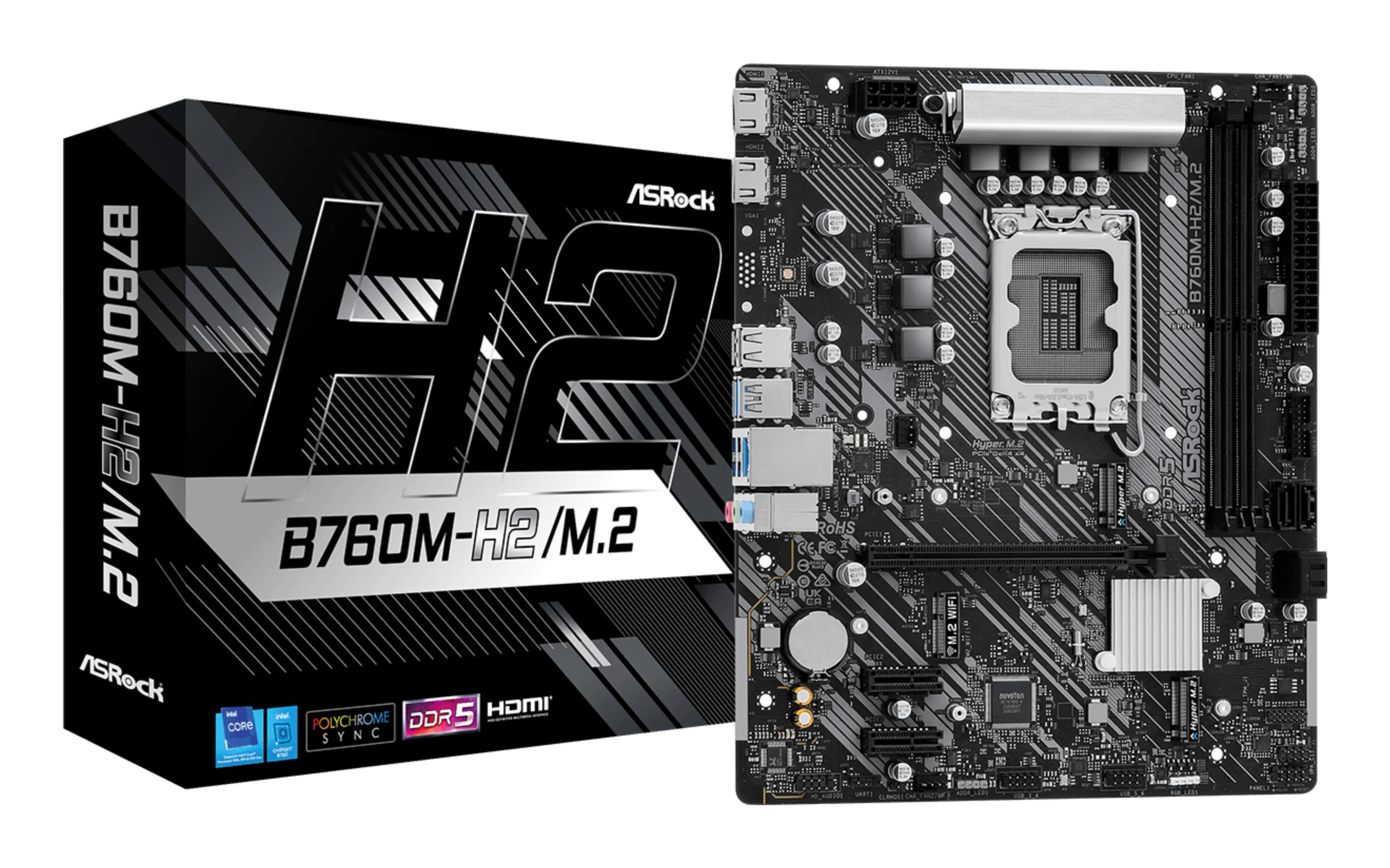 ASRock B760M-H2/M.2 DDR5 LGA1700 mATX -emolevy