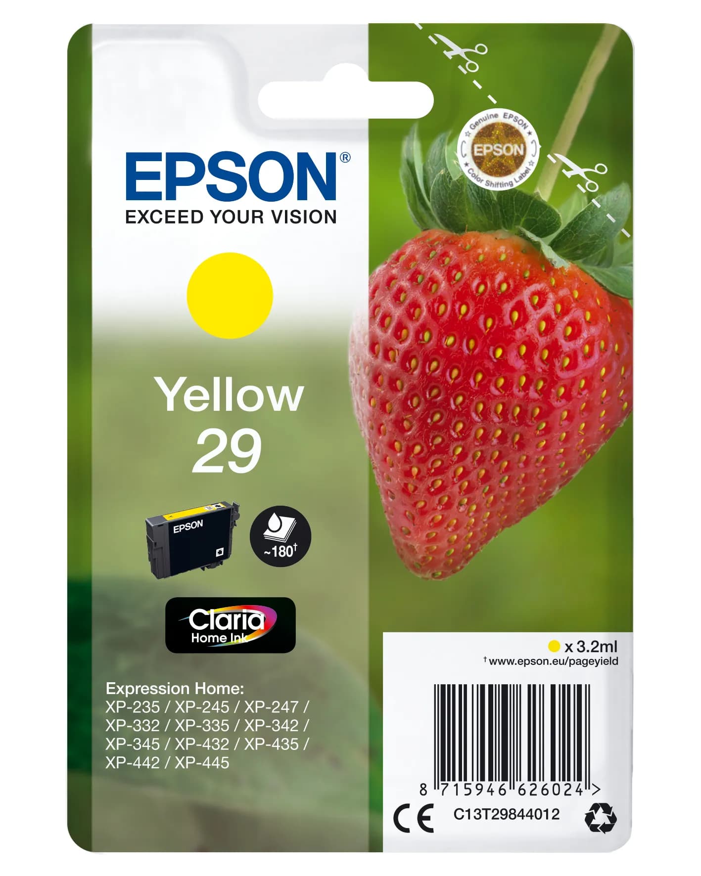 Epson C13T29844012-mustekasetti, 3.2 ml, keltainen