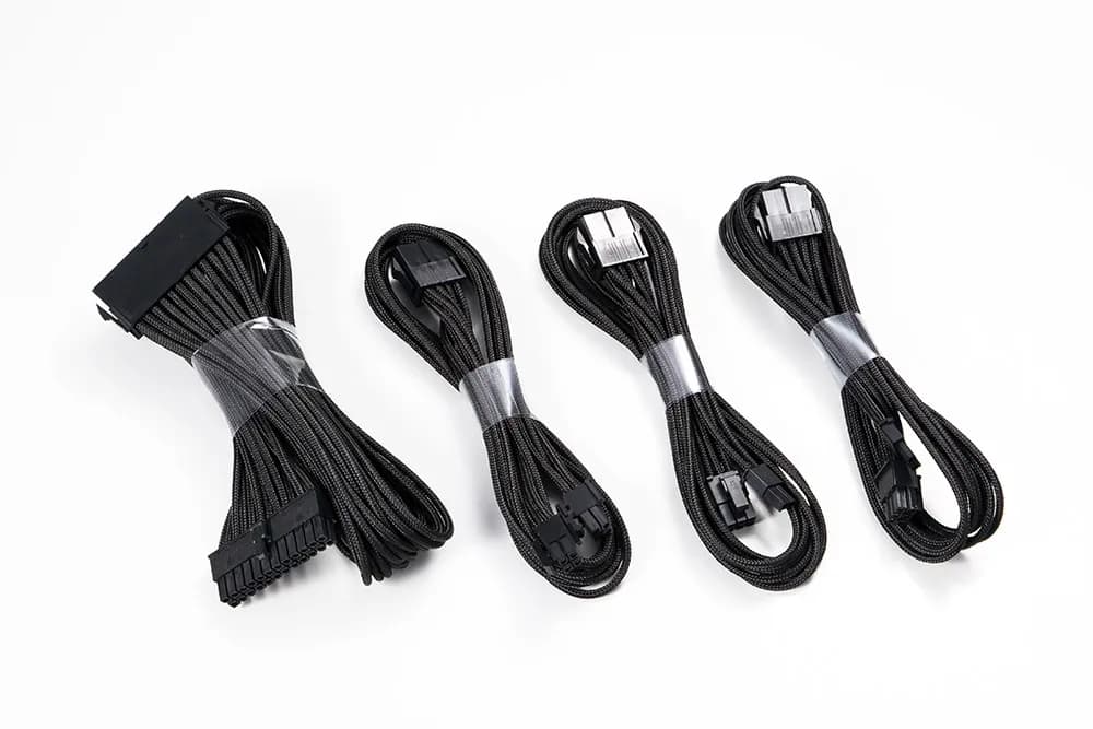 Phanteks Extension Cable Combo Pack_24P/8P/8V/8V. 500mm Length. Black