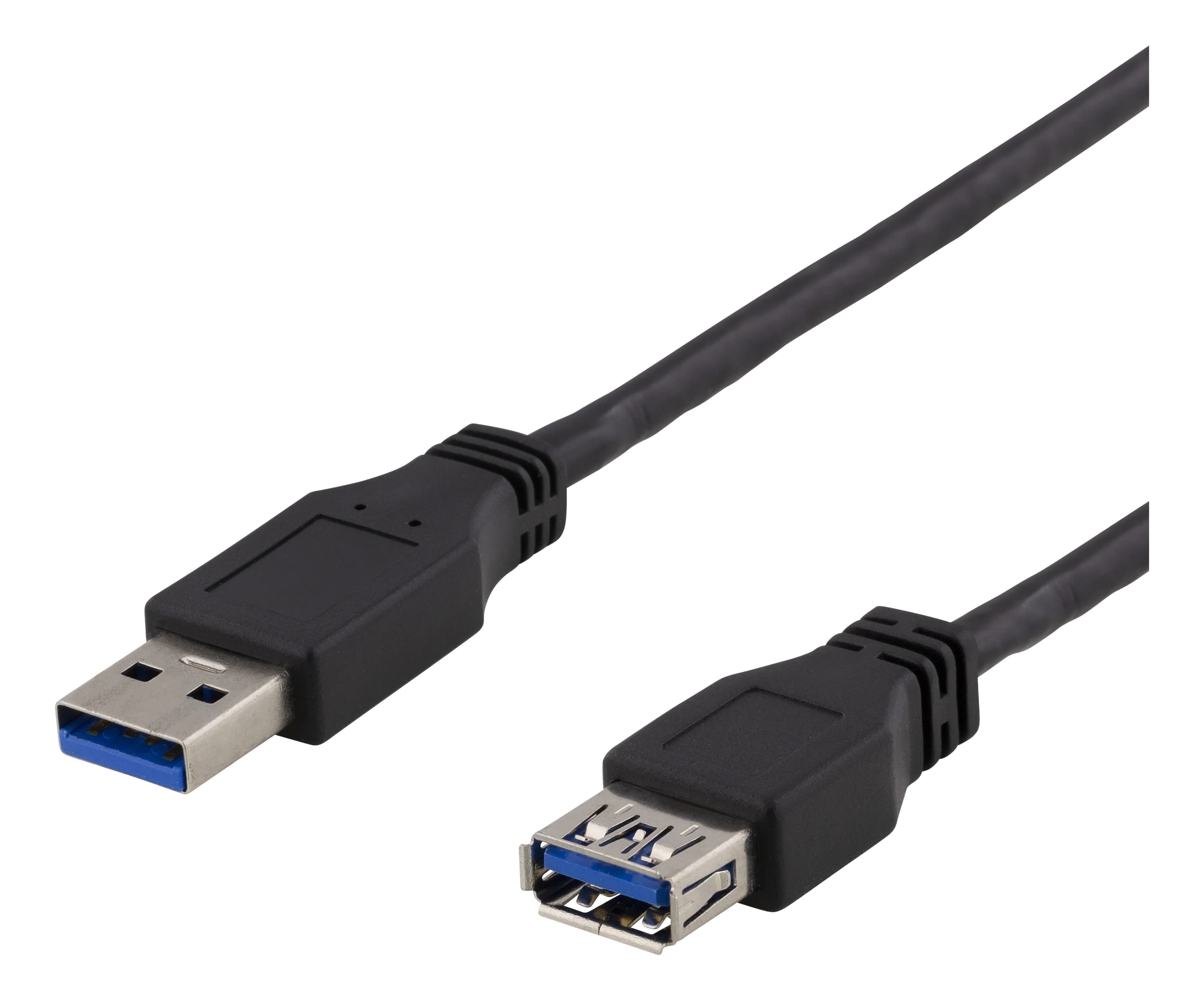 Deltaco USB3-242 USB 3.2 Gen 1 -jatkokaapeli, 2 m, musta