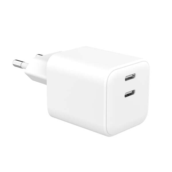 GEAR Charger 220V 2xUSB-C PD/PPS 65W GaN White