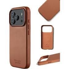 Mujjo Wallet Leather Case MagSafe, iPhone 17 Pro -kotelo, Tan