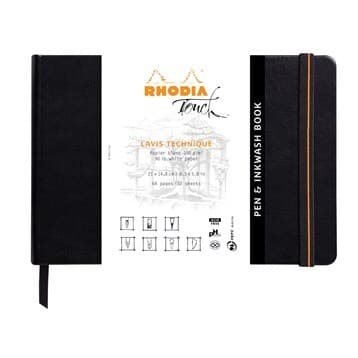 Rhodia Pen&inkwash hard A5 32sh blank 200g