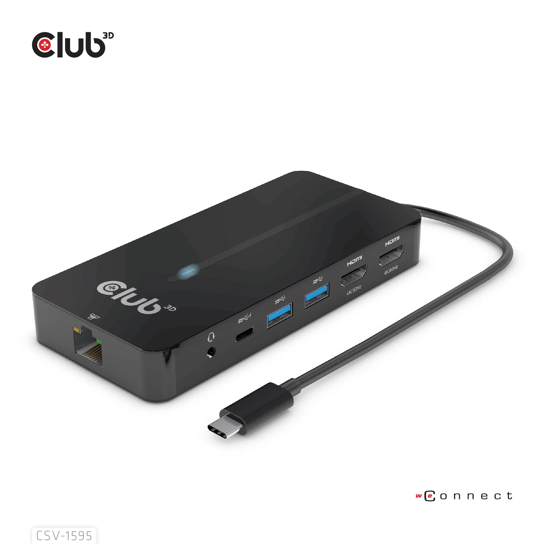 Club 3D 3.1 Gen1 USB-C 7-in-1 -hubi, Musta