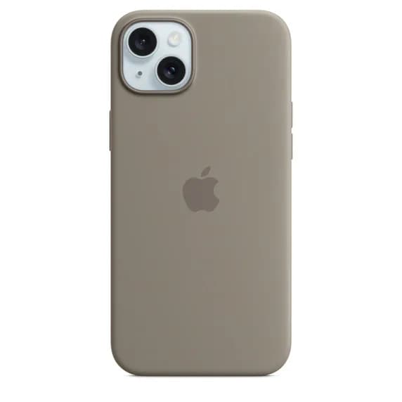 Apple iPhone 15 Plus, MagSafe -silikonikuori, Savenruskea