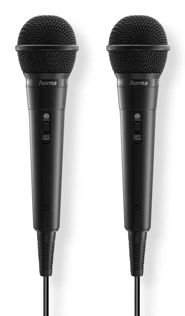 Hama HA-00046002, langallinen karaoke, dynaaminen -mikrofoni, musta