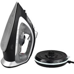 Adler AD 5054 -höyrysilitysrauta, 3000 W, 0,45 l, musta/harmaa