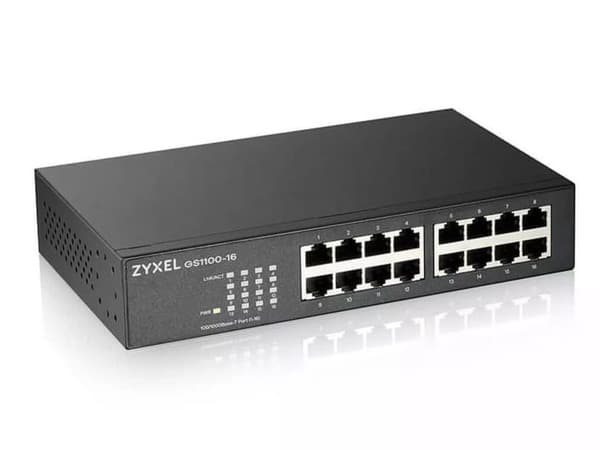 ZYXEL GS1100-16EPS - 16-porttinen hallitsematon Gigabit PoE -kytkin