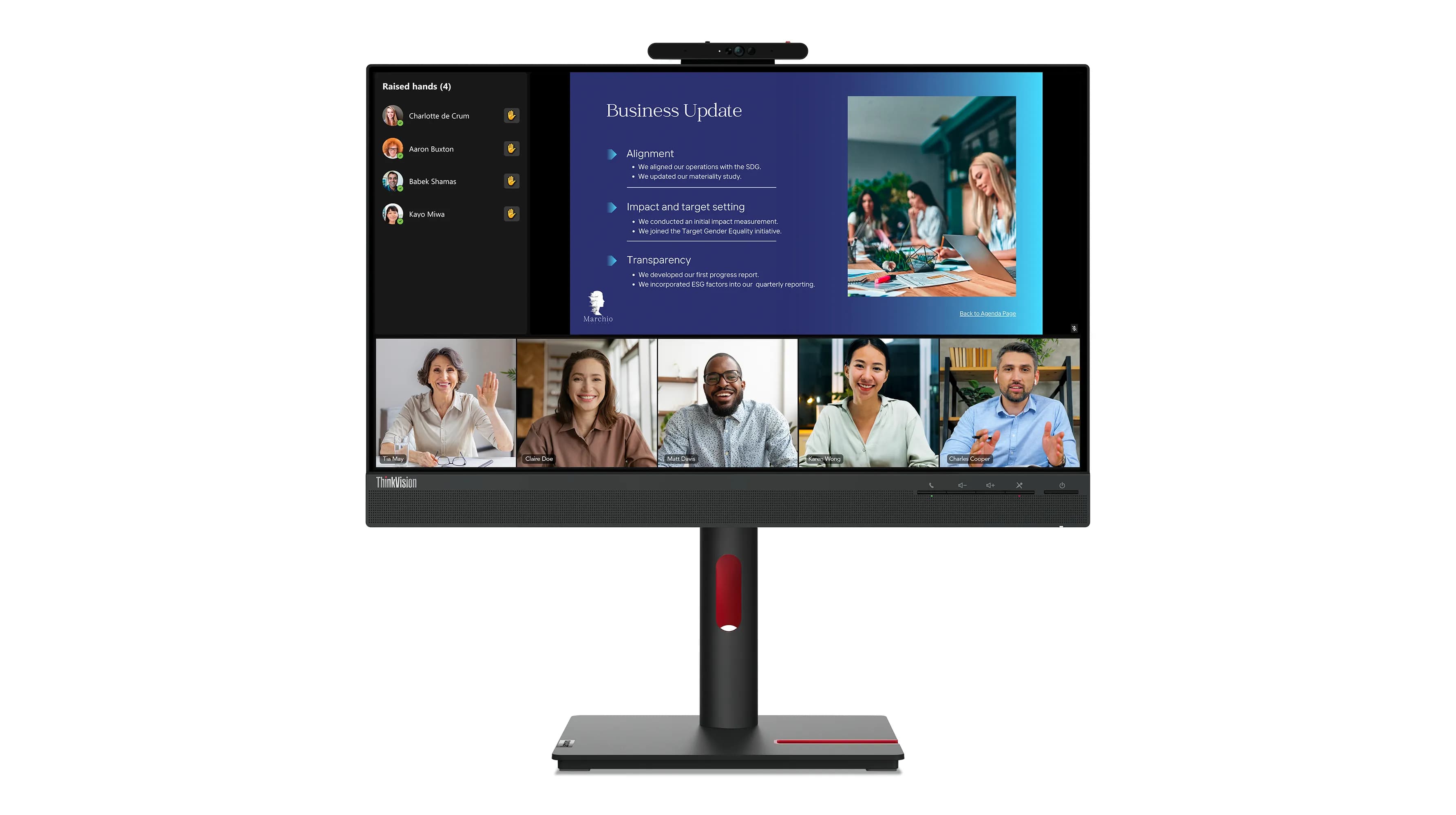 Lenovo ThinkVision T24v-30 23.8" Full HD, IPS -näyttö, USB hub ja kamera