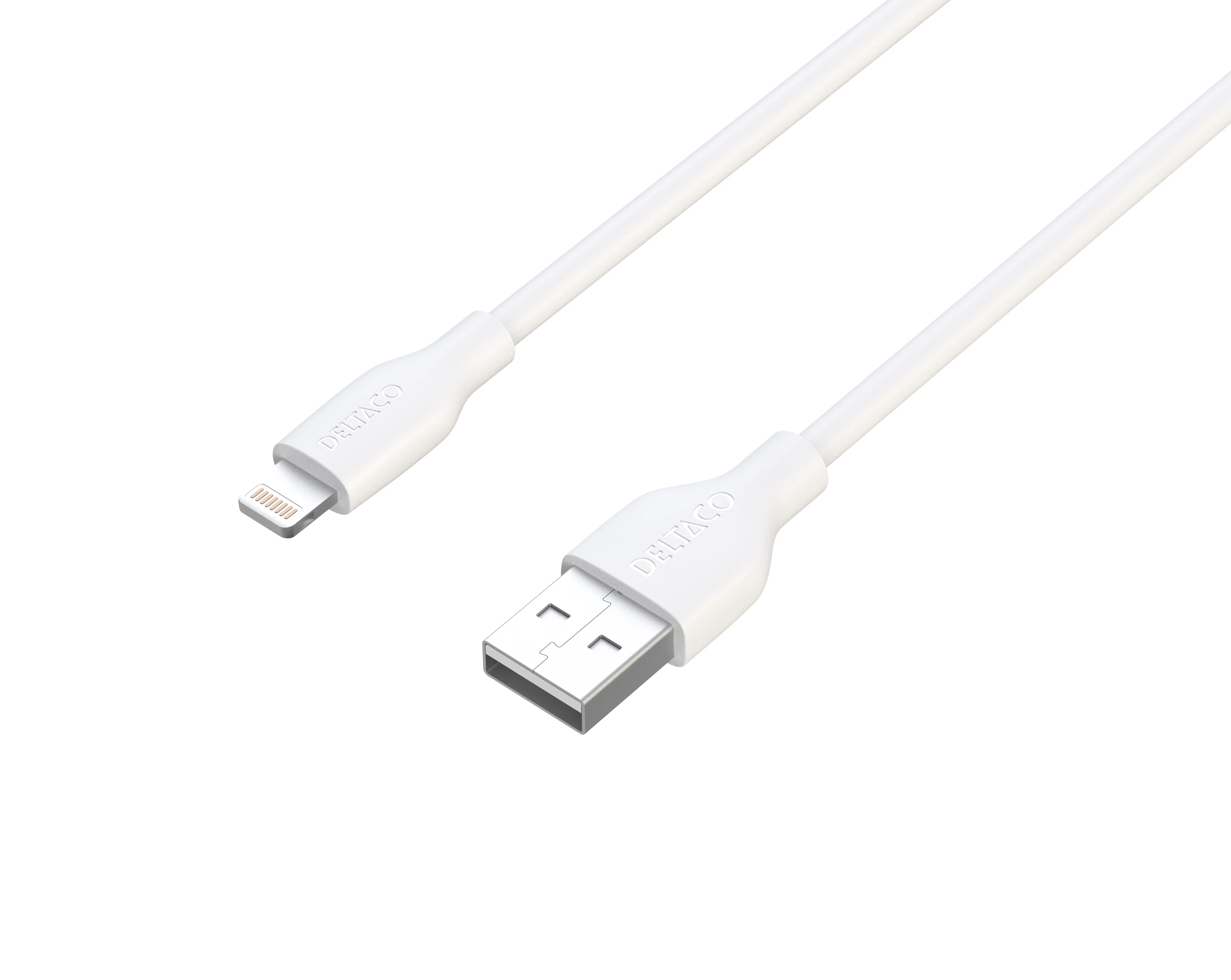 Deltaco IPLH-401-1 USB-A – Lightning -kaapeli, 1 m, valkoinen