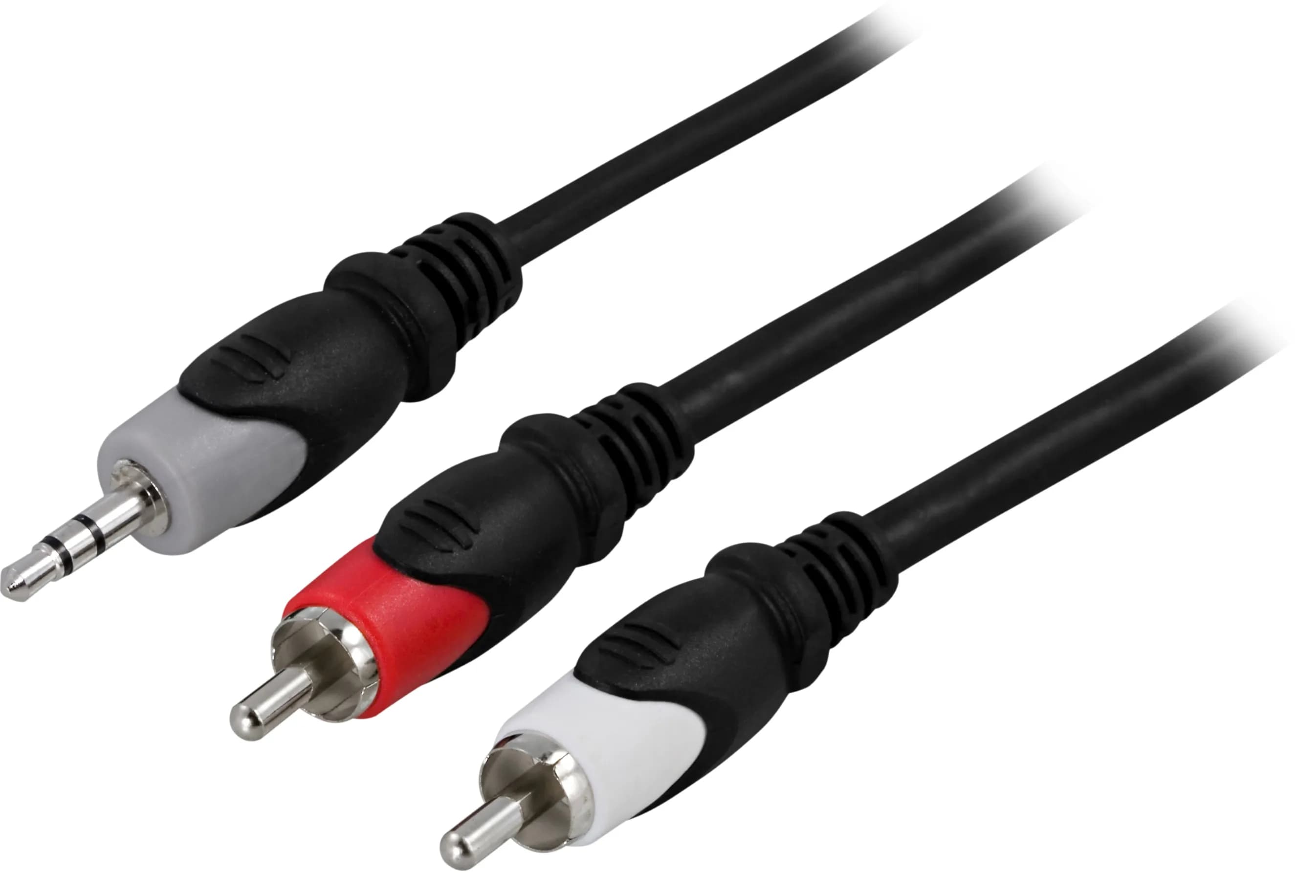 Deltaco MM-138 3,5 mm – 2x RCA -audiokaapeli, 0,5 m, musta