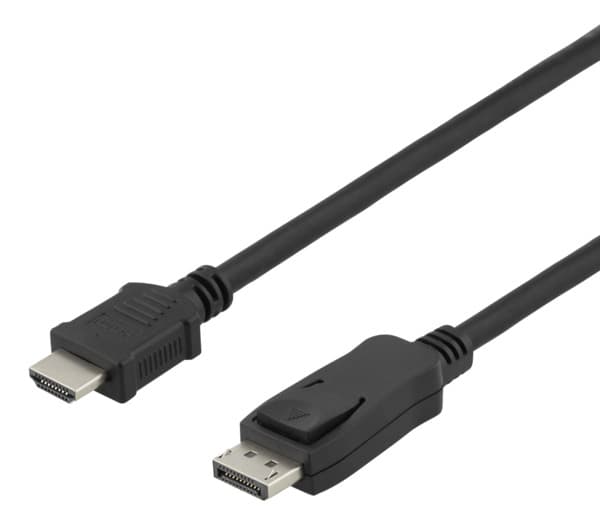 Deltaco DisplayPort – HDMI -kaapeli, jossa 4K, 2 m, musta