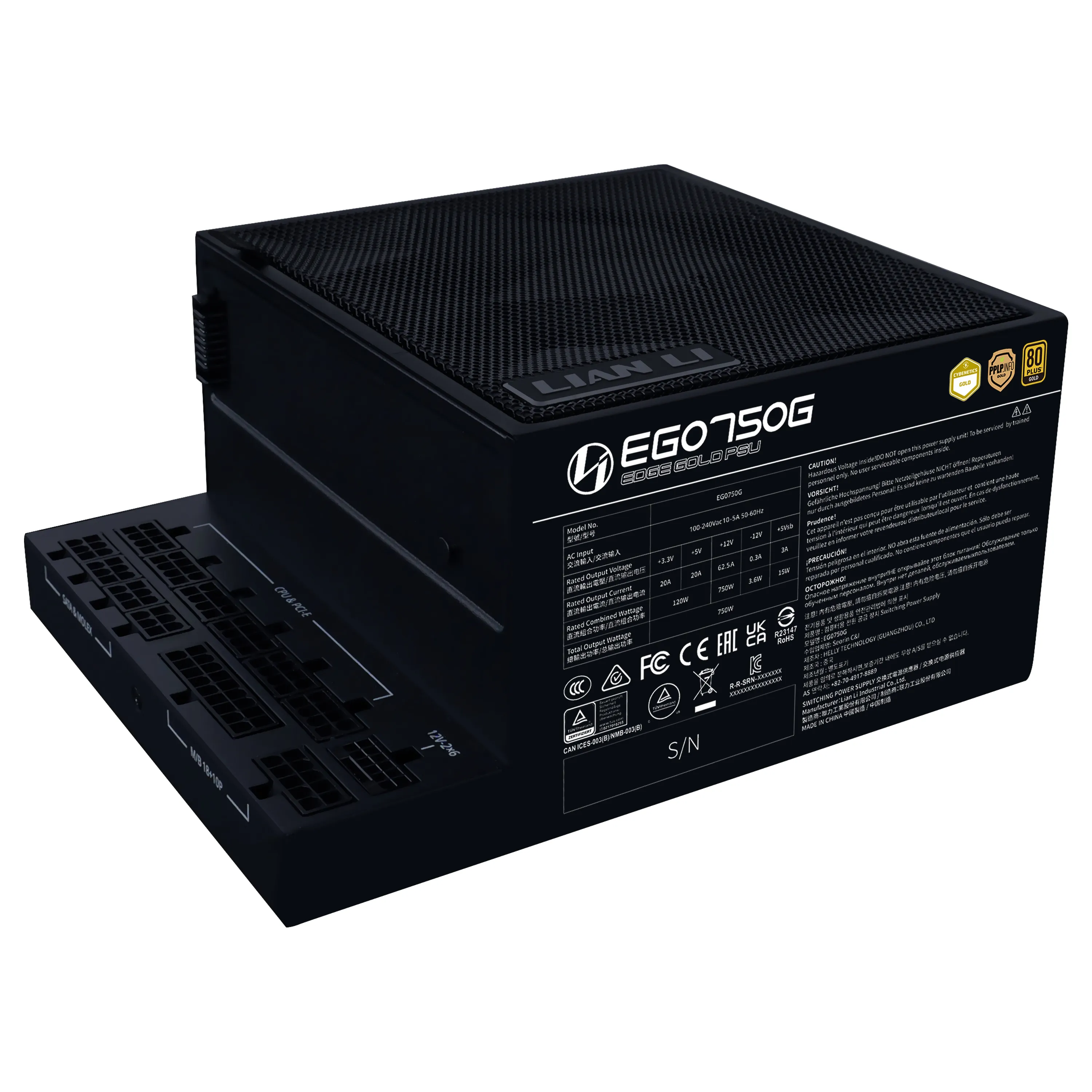 Lian Li Edge 750W -virtalähde, 80 Plus Gold