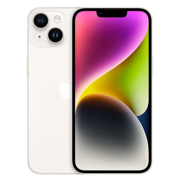 Kunnostettu iPhone 14 128 Gt, tähtivalkea (Hyvä kunto)