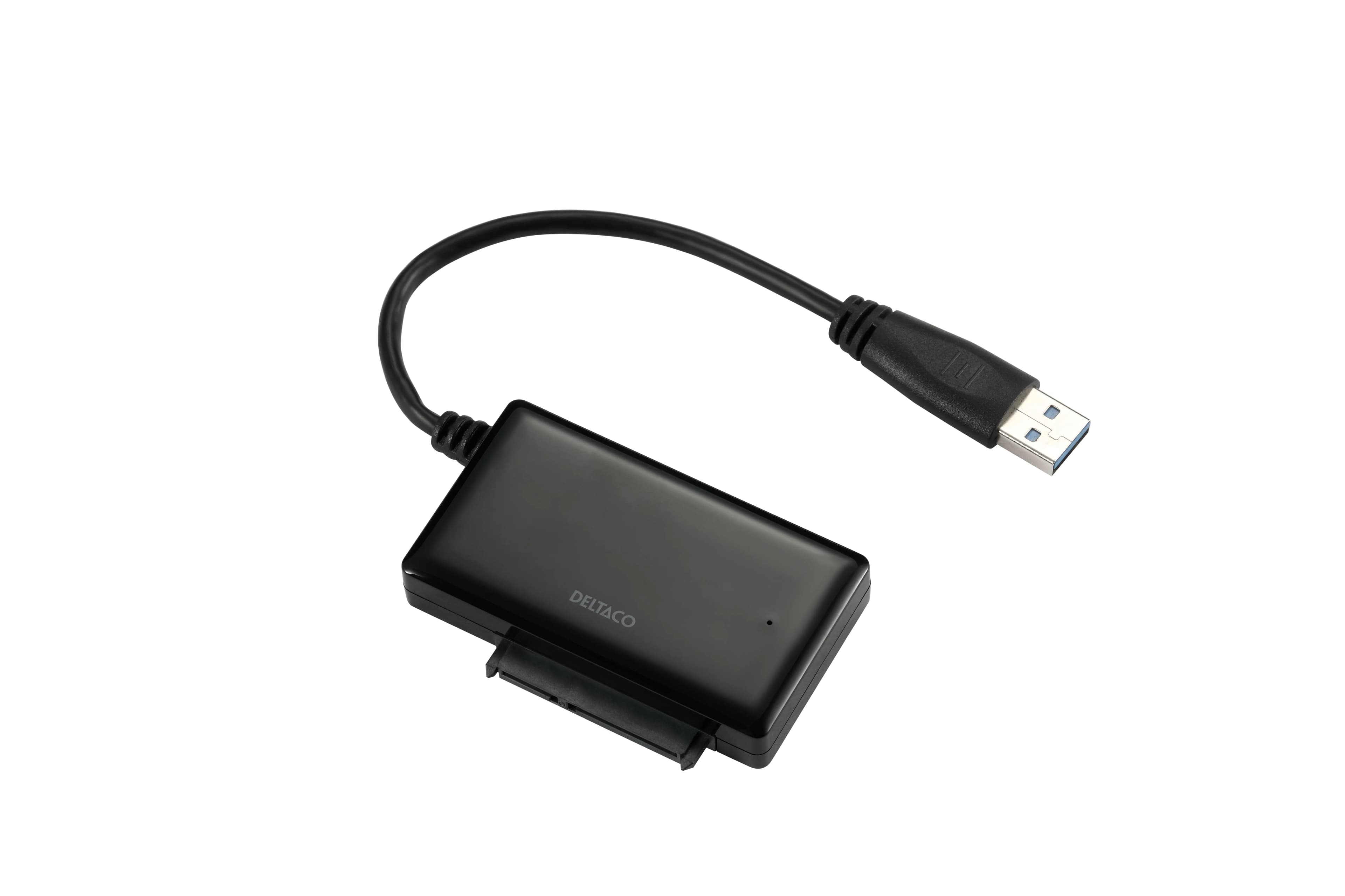 DELTACO USB 3.0 - SATA 6Gb/s sovitin, 2,5/3,5" hdd, musta