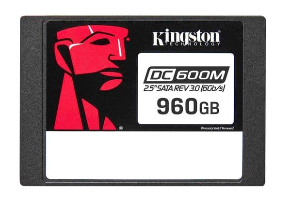 Kingston DC600M 960 Gt 2,5" SATA III -SSD-levy, musta