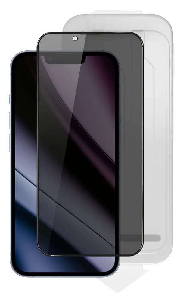 Epico Privacy Glass 3D Ultra-wide Fit -suojalasi pölyttömällä applikaattorilla iPhone 13/13 Pro/14/16e -puhelimelle.