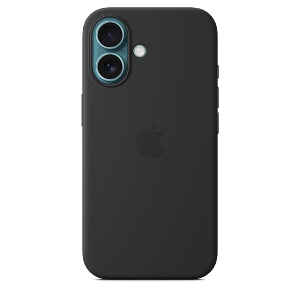 Apple iPhone 16, MagSafe -silikonikuori, Musta