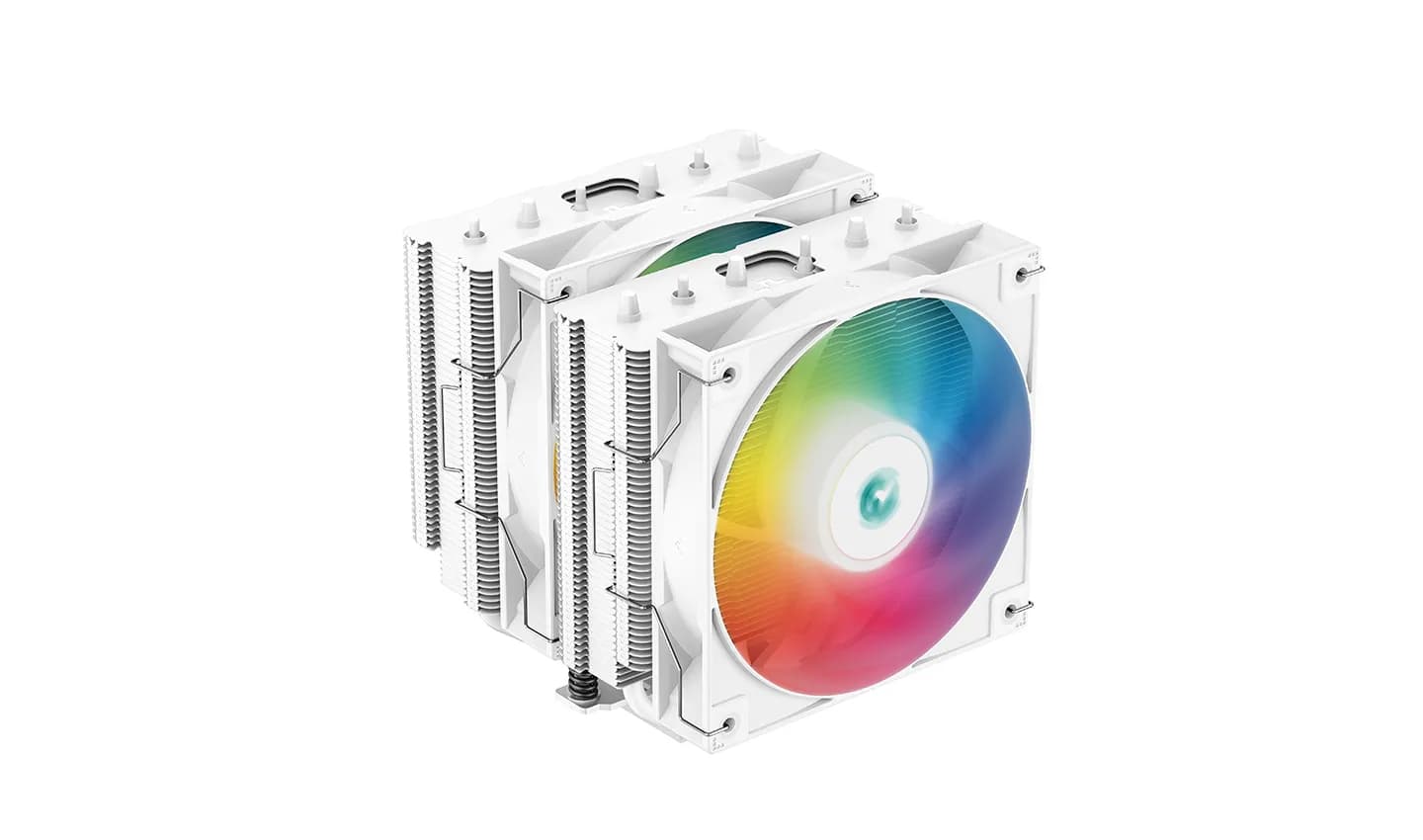 DeepCool AG620, 2x120 mm ARGB -prosessorijäähdytin, valkoinen