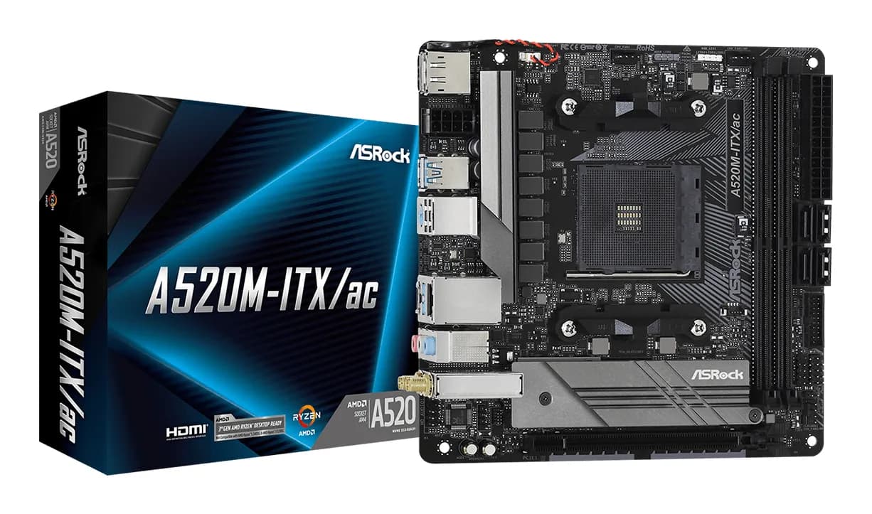 ASRock A520M-ITX/ac WiFi AM4 mATX -emolevy